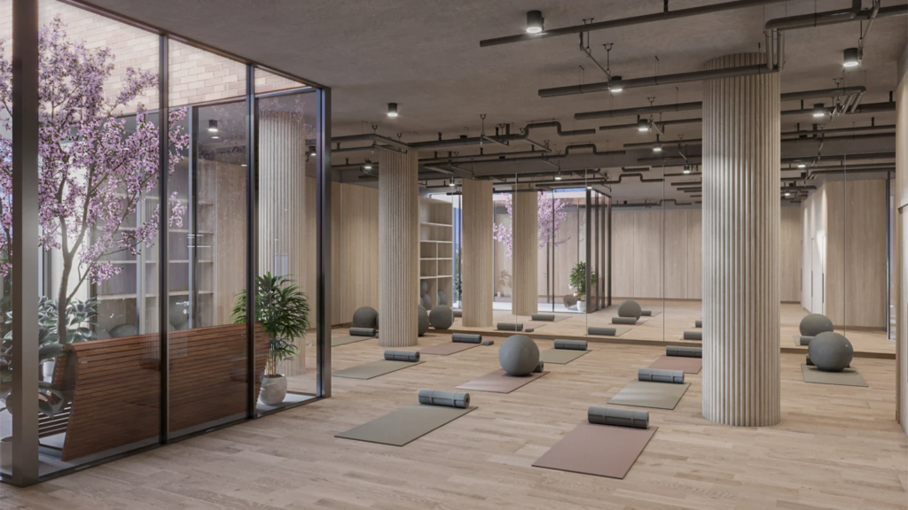 Interieur Rendering Yoga Studio Corum Investments